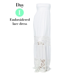 DAY 1. 17 NOVEMBER - WHITE EMBROIDERED LACE DRESS R1199
